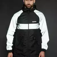 Вітровка чоловіча Athletic чорна/рефлективна Custom Wear M