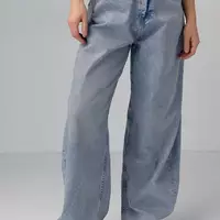 Женские широкие джинсы wide-leg - синий цвет, 36р (есть размеры)