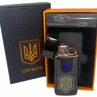 Електрична та газова запальничка Україна ЗСУ (з USB-зарядкою⚡️) HL-434 Black-ice