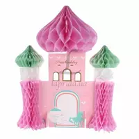 Декор бумажный "Замок" розовый