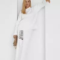 Женский юбочный костюм с с оригинальным декором - молочный цвет, L (есть размеры)