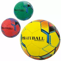 М'яч футбольний 2500-266 розмір 5, ПУ1, 4мм, ручна робота, 32 панелі, 400-420г, 3 кольори, кул.
