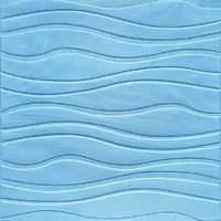 Самоклеюча 3D панель блакитні хвилі 600х600х4мм (106) SW-00001366