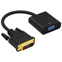 Конвертер DVI-D (24 + 1) (тато) на VGA (мама) 10cm, Black, FULL HD 1080P, Пакет Q250
