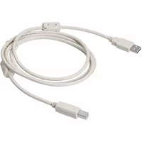 Кабель USB 2.0 AM/BM  1 ferite, пакет, довжина 1,8 м., білий