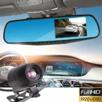Регистратор зеркало 2 в 1 с выносной камерой заднего вида DVR Full HD в машину Многофункциональный автомобильн