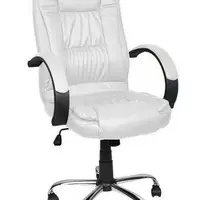 Комп'ютерне офісне крісло з еко шкіри Malatec 8984 біле