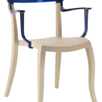 Крісло Papatya Hera-K пісочно-бежеве сидіння, верх прозоро-синій