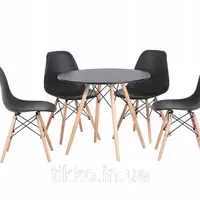 Кухонный стол 80 см и 4 стула MUF-ART Black