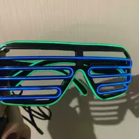Світлодіодні Led El окуляри RESTEQ, що світяться, для вечірок, двокольорові, синій+зелений