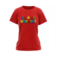 Футболка женская "I love Ukraine"  Разные цвета и размеры.