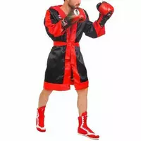 Халат боксерский с капюшоном FTR-3   M Черно-красный (37426083)