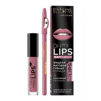 Набор Eveline Матовая помада №09 Oh My Lips 4.5 мл + Контурный карандаш для губ Max Intense Colour 28-Pastel Pink 10 г (5903416009894)